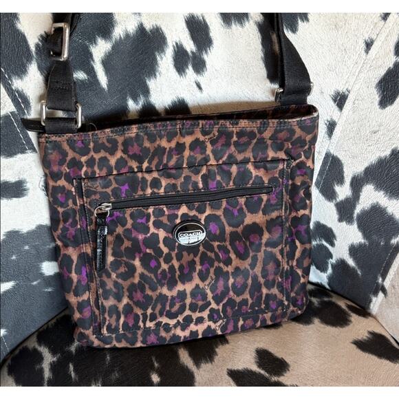 Coach Purple Ocelot Crossbody Purse Women’s - Picture 7 of 12